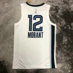 NBA 12 Morant Memphis Grizzlies Maillot blanc